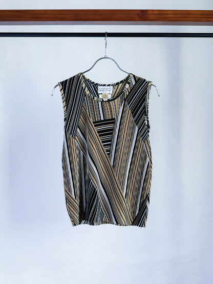 【sizeS-M】1990's Geometric Pleated Tank Top