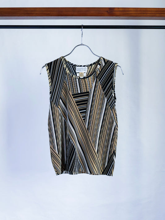 【sizeS-M】1990's Geometric Pleated Tank Top