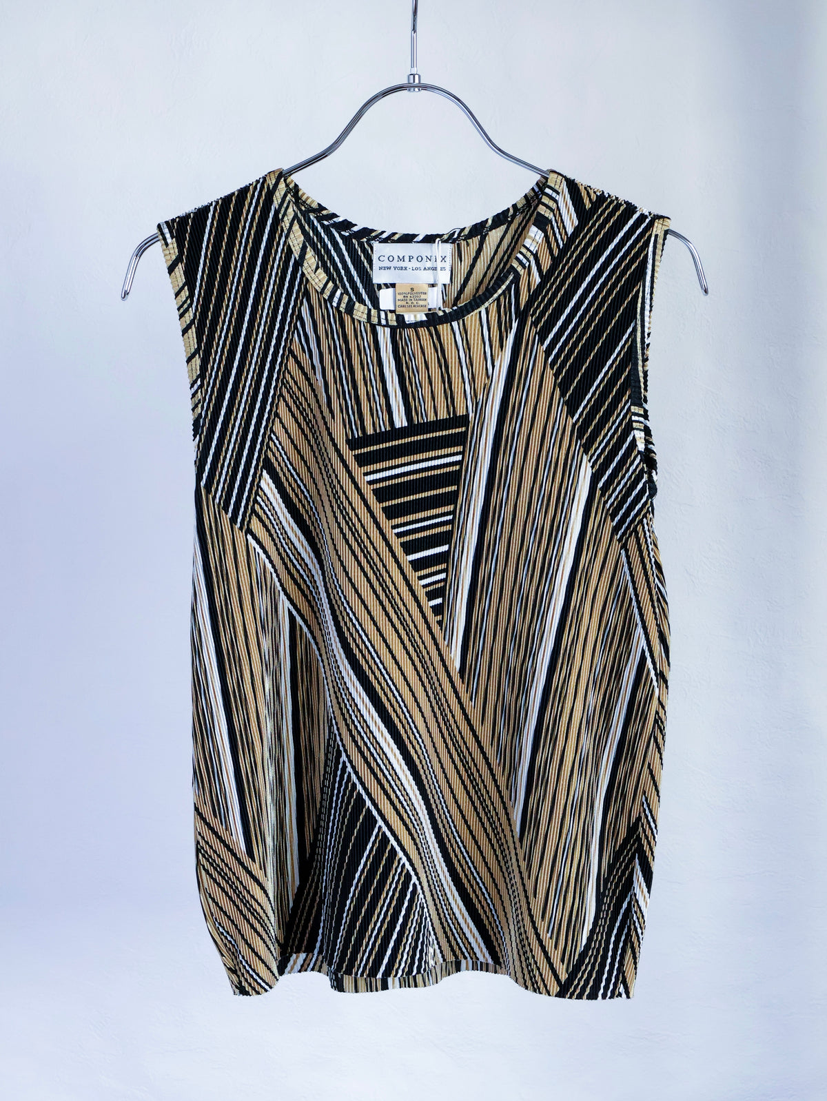 【sizeS-M】1990's Geometric Pleated Tank Top