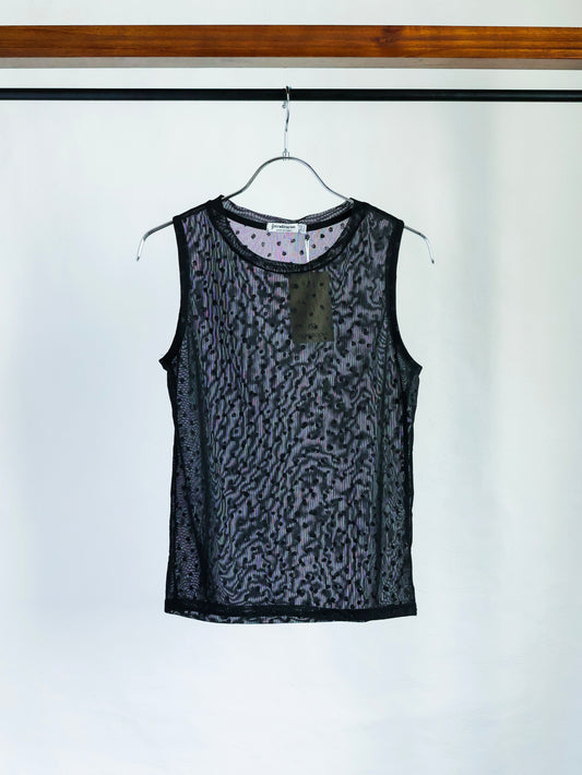 【sizeS】Dot Sheer Mesh Sleeveless Top