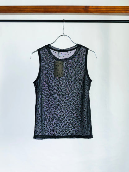 【sizeS】Dot Sheer Mesh Sleeveless Top