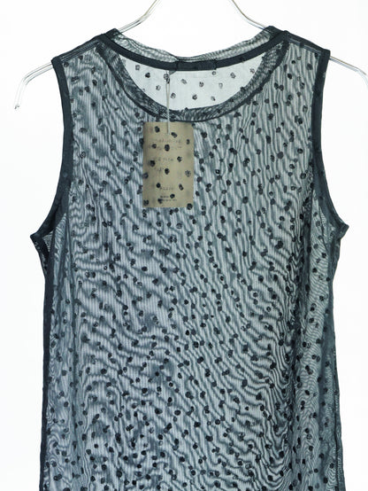 【sizeS】Dot Sheer Mesh Sleeveless Top