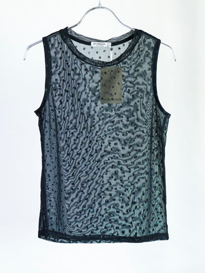 【sizeS】Dot Sheer Mesh Sleeveless Top