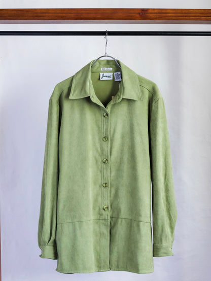 【sizeM-L】1990’s Faux Suede Shirt Jacket
