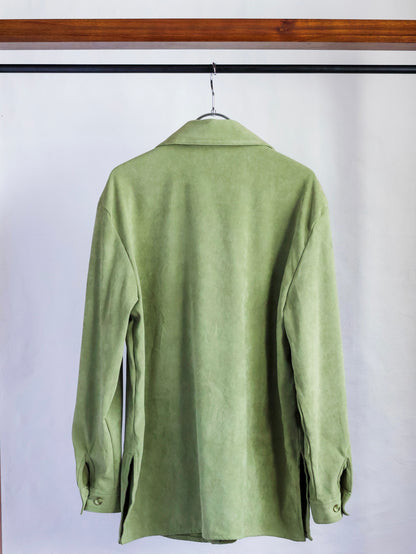 【sizeM-L】1990’s Faux Suede Shirt Jacket