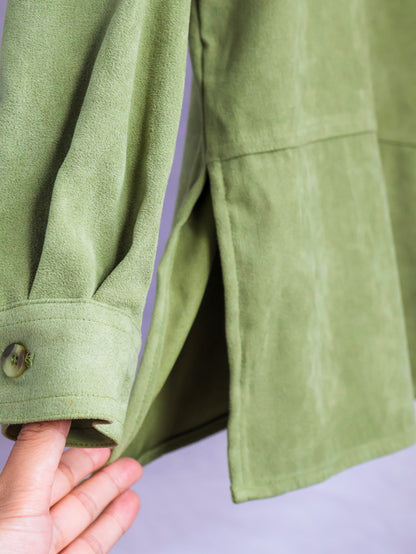 【sizeM-L】1990’s Faux Suede Shirt Jacket