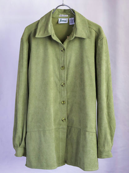 【sizeM-L】1990’s Faux Suede Shirt Jacket