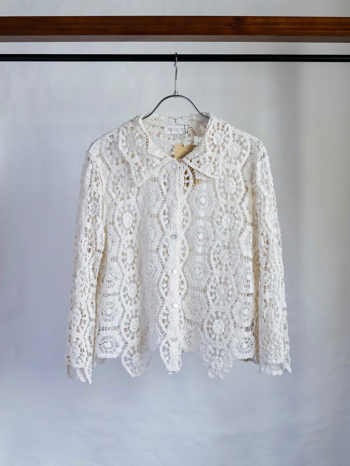 【sizeS-M】1990’s Crochet Lace Shirt