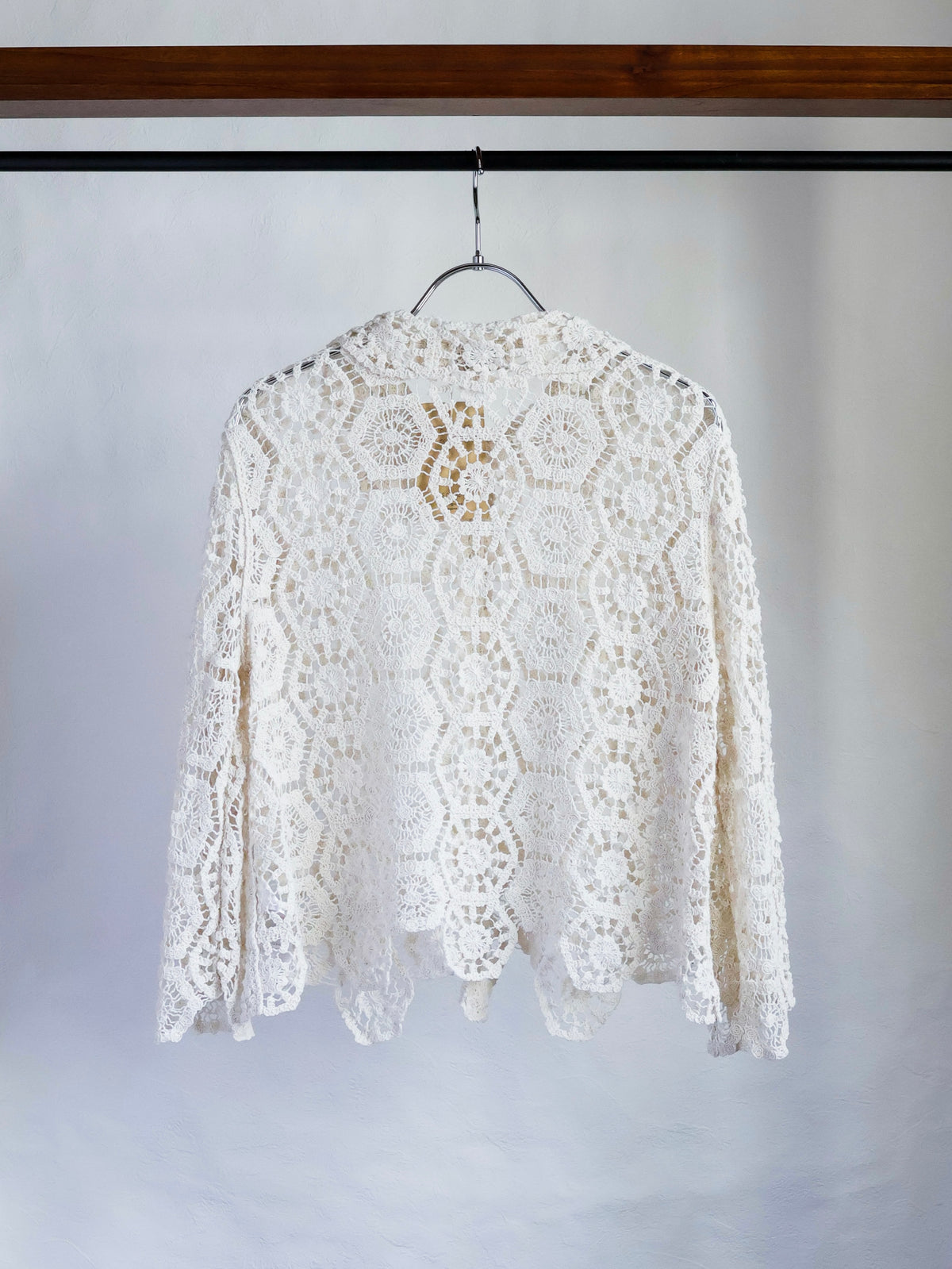 【sizeS-M】1990’s Crochet Lace Shirt