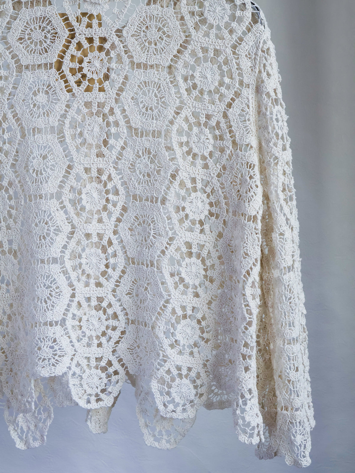 【sizeS-M】1990’s Crochet Lace Shirt