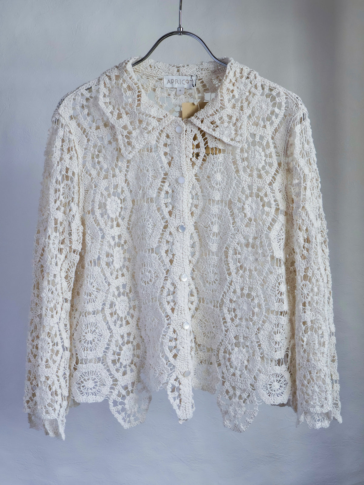 【sizeS-M】1990’s Crochet Lace Shirt