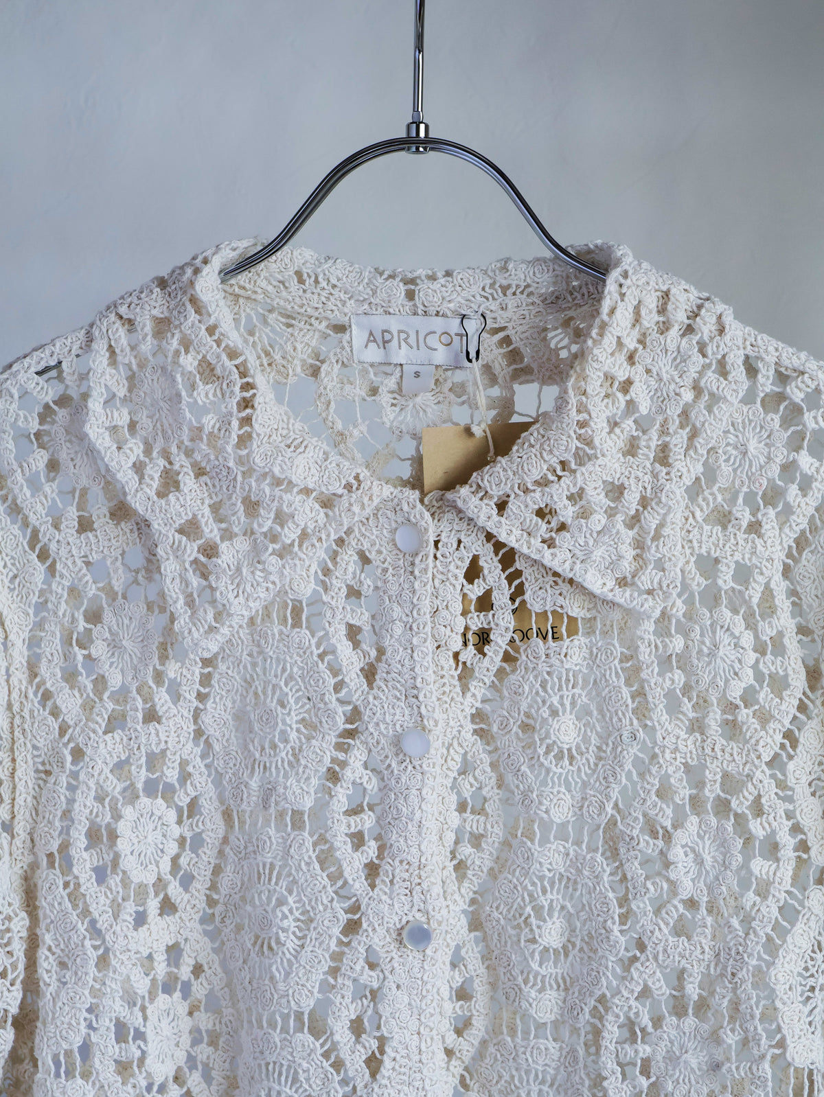 【sizeS-M】1990’s Crochet Lace Shirt