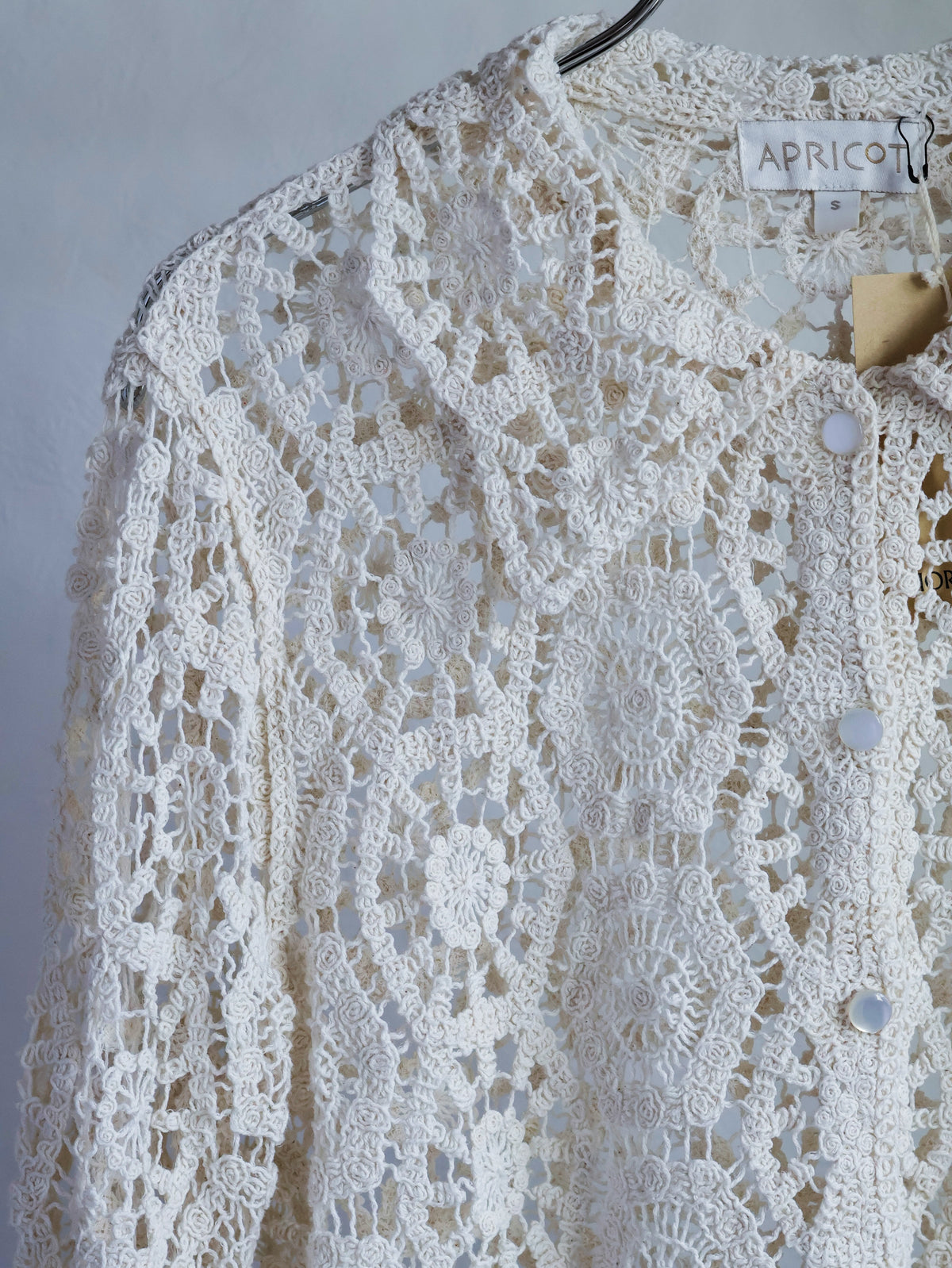 【sizeS-M】1990’s Crochet Lace Shirt