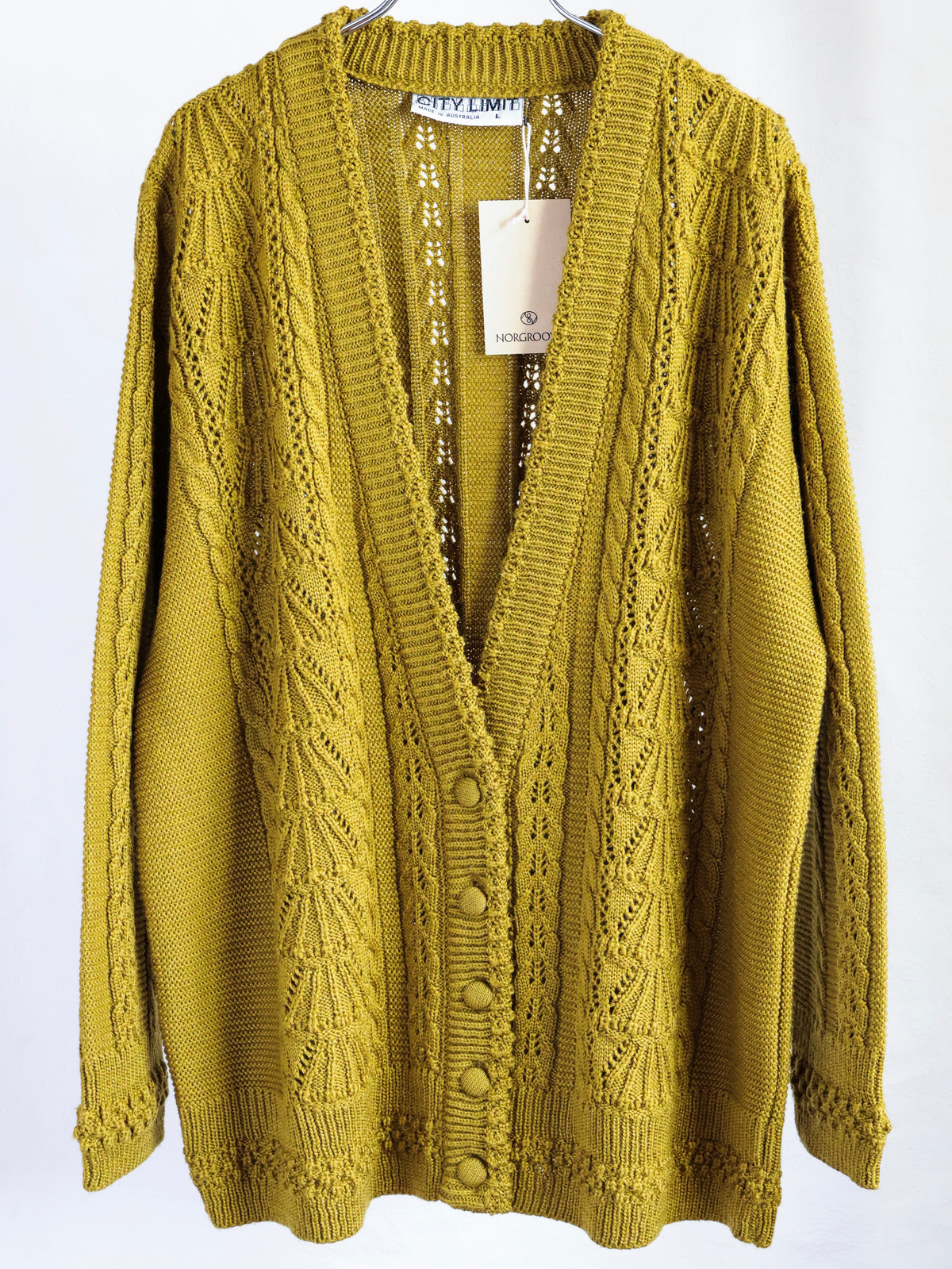 【sizeL】1980’s Cable-Knit Cardigan(Made in Australia)