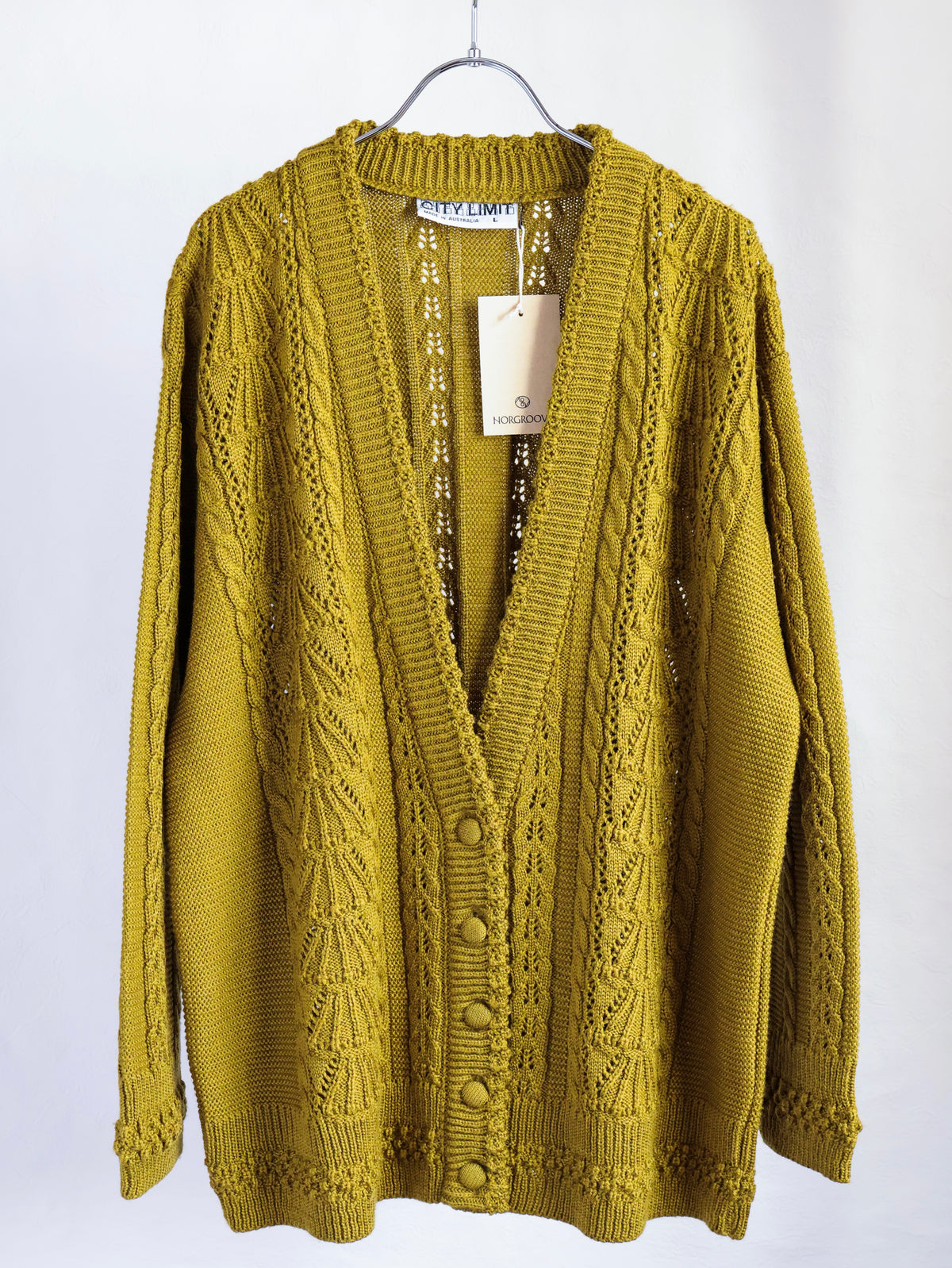 【sizeL】1980’s Cable-Knit Cardigan(Made in Australia)