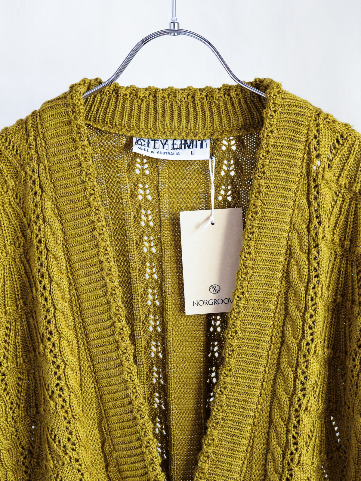 【sizeL】1980’s Cable-Knit Cardigan(Made in Australia)