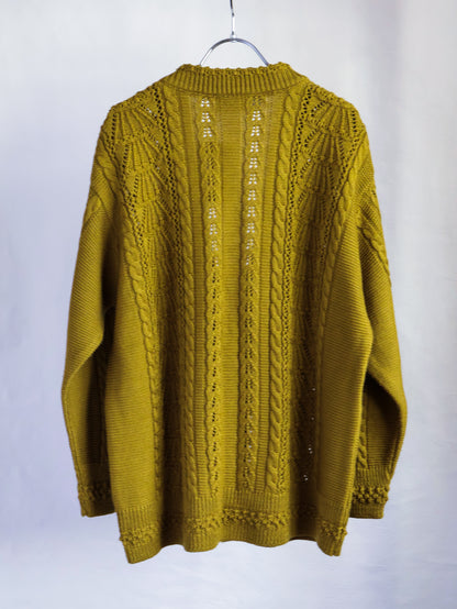 【sizeL】1980’s Cable-Knit Cardigan(Made in Australia)