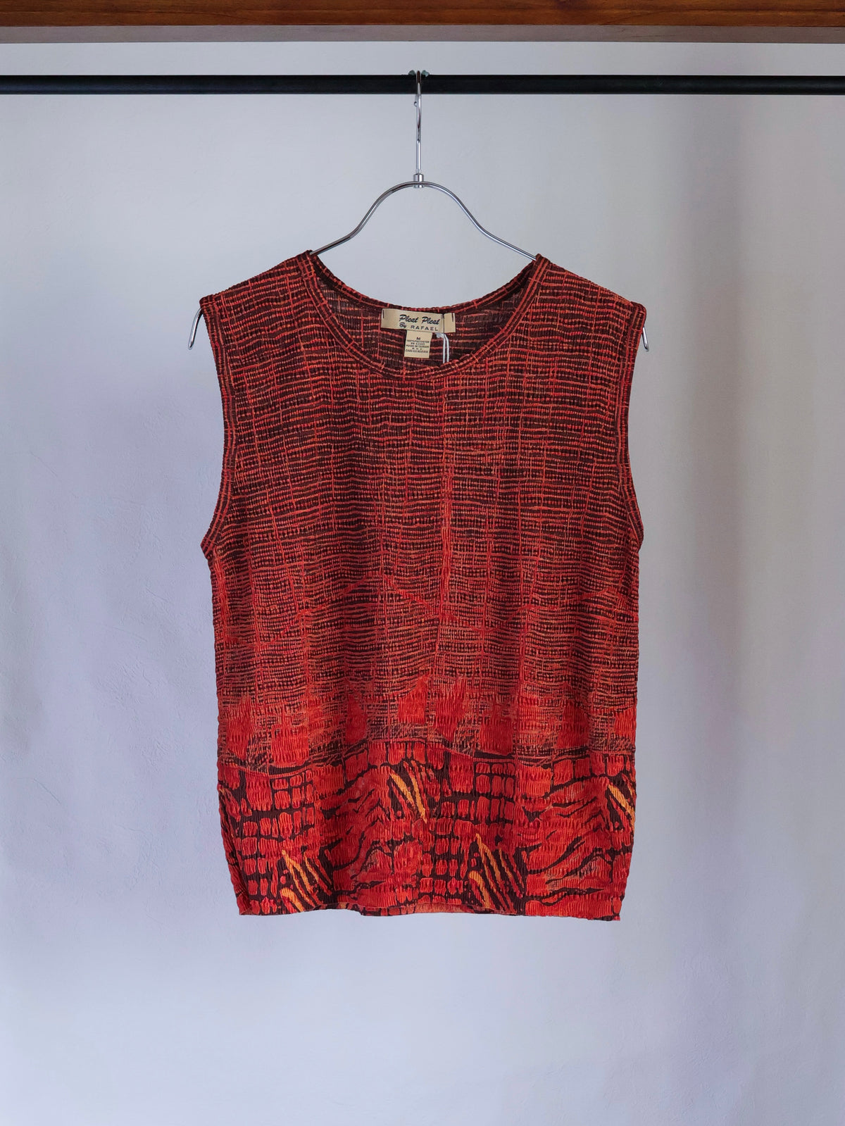 【sizeM】1990’s Pleat Textured Sleeveless Top