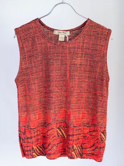 【sizeM】1990’s Pleat Textured Sleeveless Top