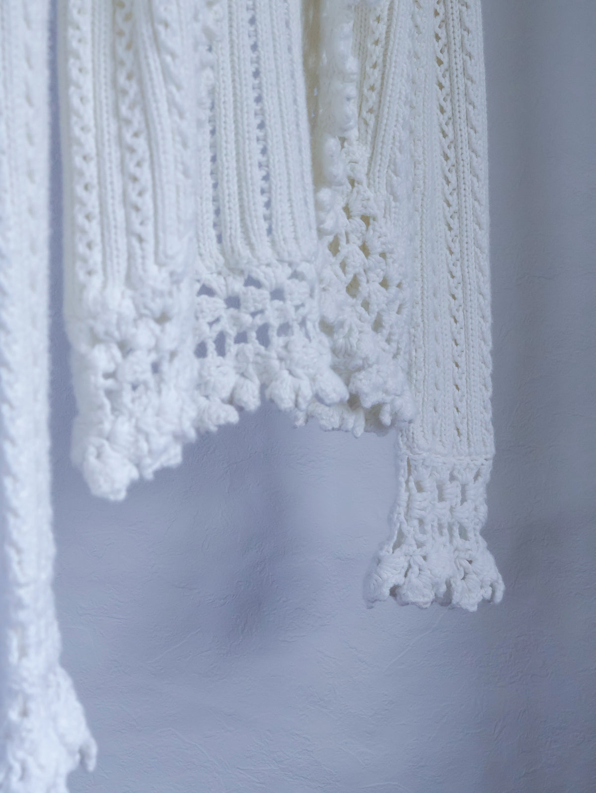 【sizeS】2000’s Crochet Trim Ramie Cotton Open Knit Cardigan