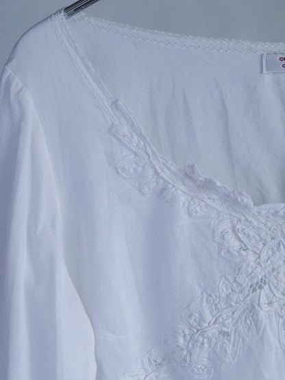 【sizeM】Lace Cotton Blouse
