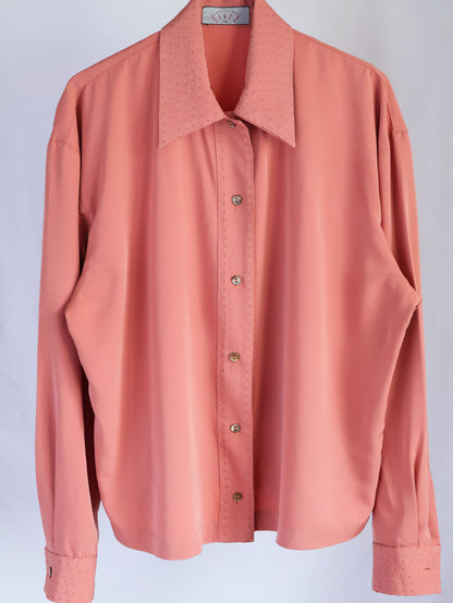 【sizeM】1970’s Dot-Accent Blouse