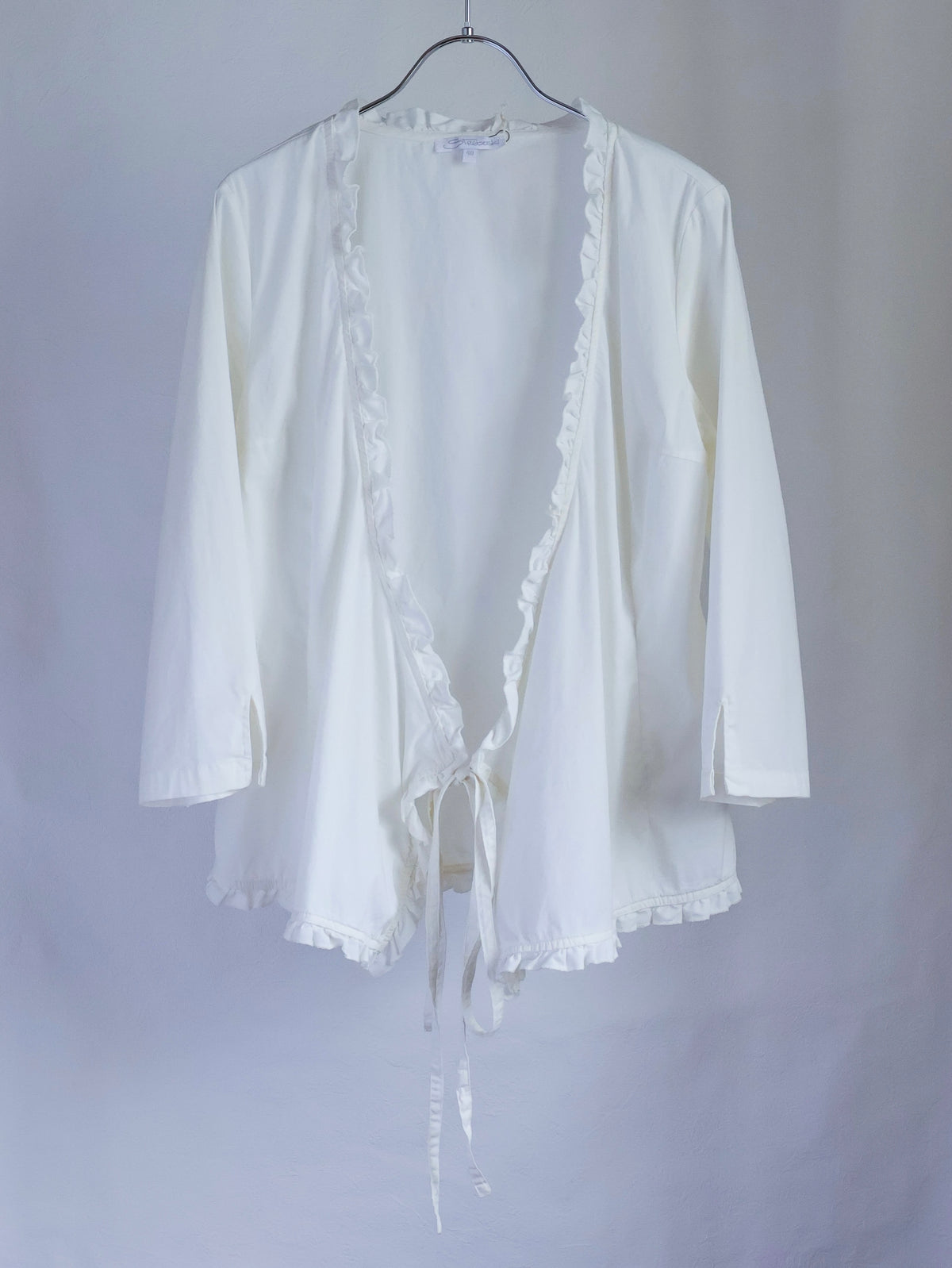 【sizeM】2000’s Ruffle Trim Cachecoeur Blouse