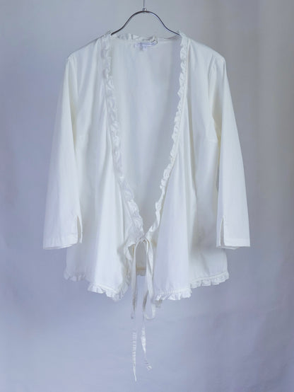 【sizeM】2000’s Ruffle Trim Cachecoeur Blouse