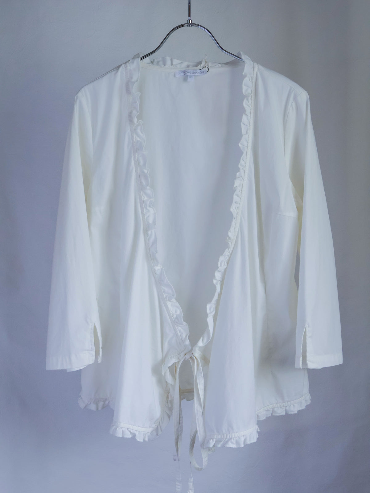 【sizeM】2000’s Ruffle Trim Cachecoeur Blouse