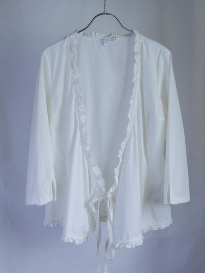 【sizeM】2000’s Ruffle Trim Cachecoeur Blouse
