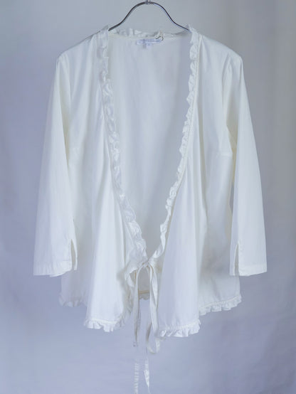 【sizeM】2000’s Ruffle Trim Cachecoeur Blouse