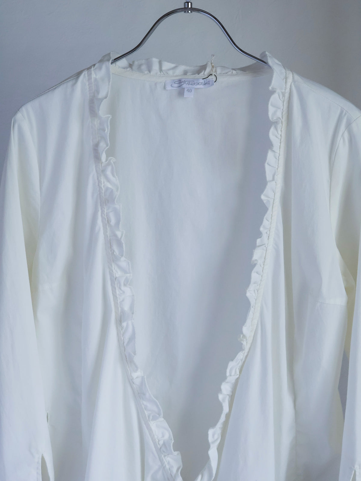 【sizeM】2000’s Ruffle Trim Cachecoeur Blouse