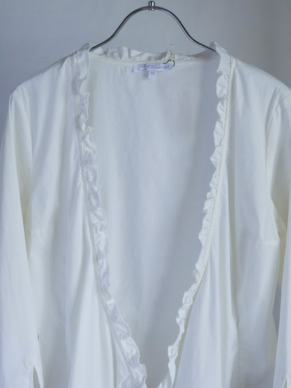 【sizeM】2000’s Ruffle Trim Cachecoeur Blouse
