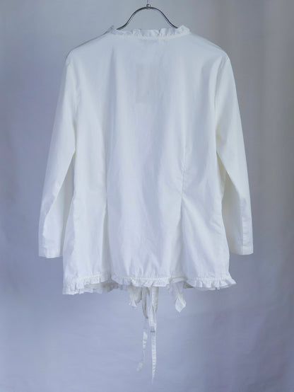 【sizeM】2000’s Ruffle Trim Cachecoeur Blouse