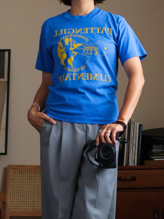 【sizeS-M】School Graphic T-Shirt(Made In U.S.A)