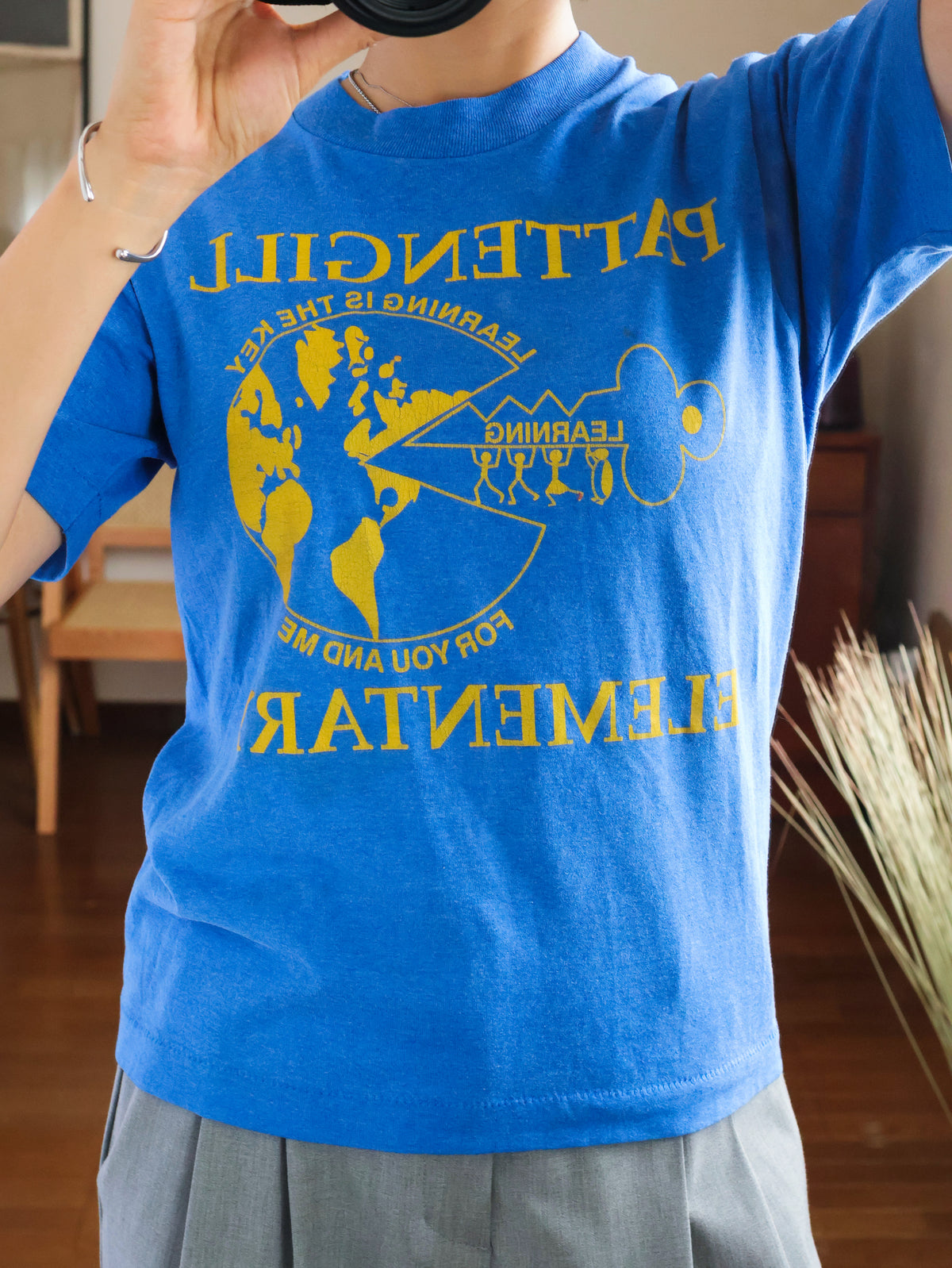 【sizeS-M】School Graphic T-Shirt(Made In U.S.A)
