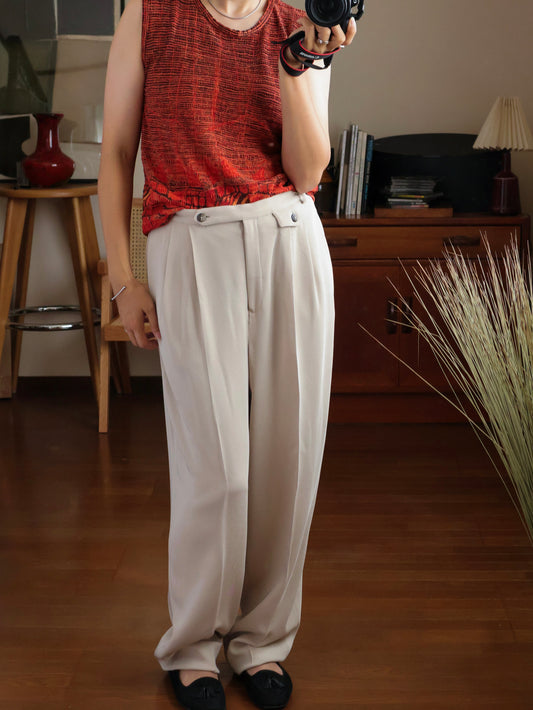 【sizeM】1990’s Pleat Textured Sleeveless Top