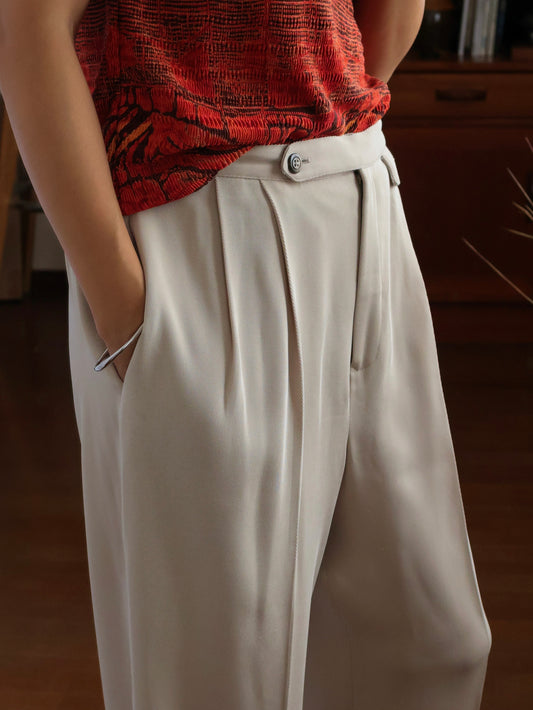 【sizeL】1980's 2-Tuck Tapered Slacks Pants