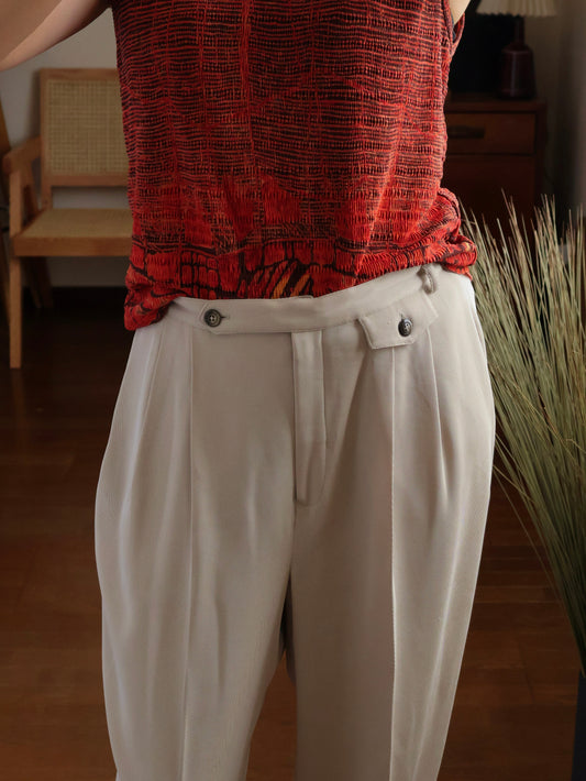 【sizeL】1980's 2-Tuck Tapered Slacks Pants