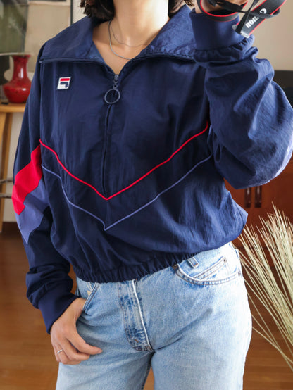 【sizeS-M】1990’s FILA Half-Zip Nylon Track Jacket