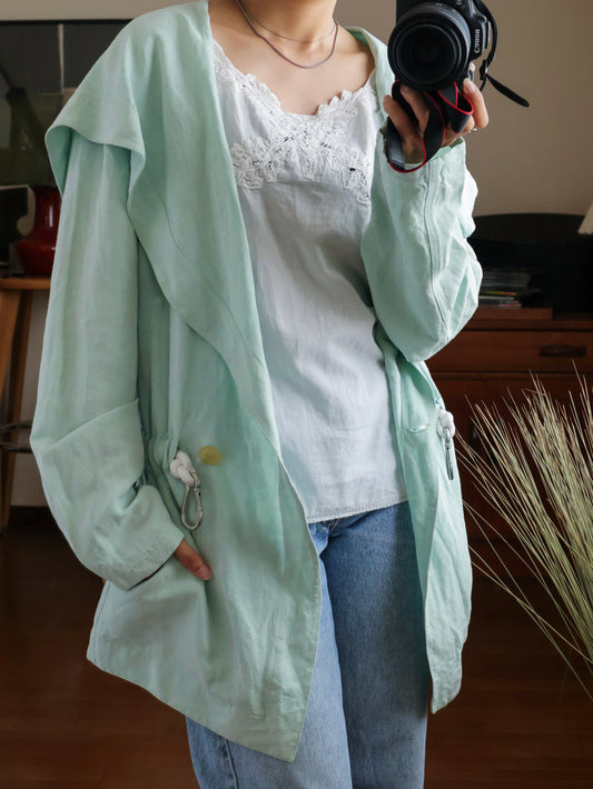 【sizeM】1980’s Linen-Viscose shawl collar Jacket(Made In Europe)