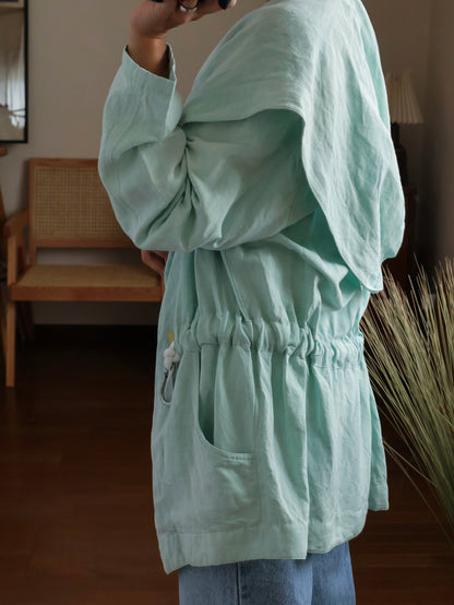 【sizeM】1980’s Linen-Viscose shawl collar Jacket(Made In Europe)