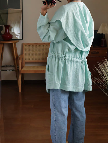 【sizeM】1980’s Linen-Viscose shawl collar Jacket(Made In Europe)