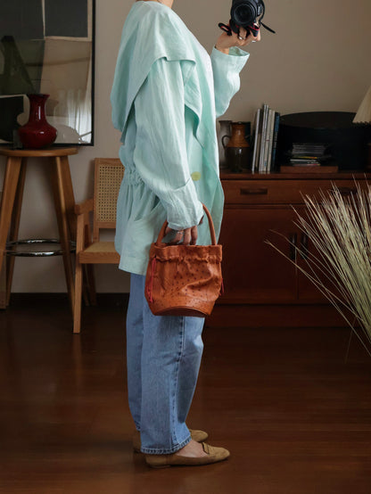 【sizeM】1980’s Linen-Viscose shawl collar Jacket(Made In Europe)