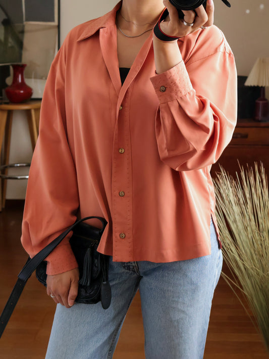 【sizeM】1970’s Dot-Accent Blouse