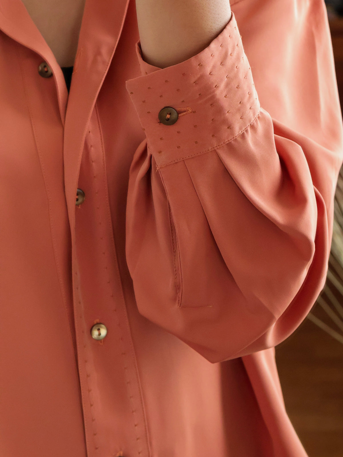 【sizeM】1970’s Dot-Accent Blouse