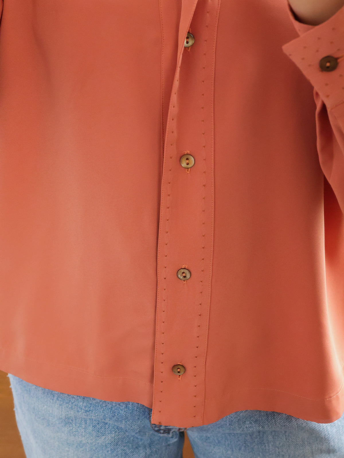 【sizeM】1970’s Dot-Accent Blouse