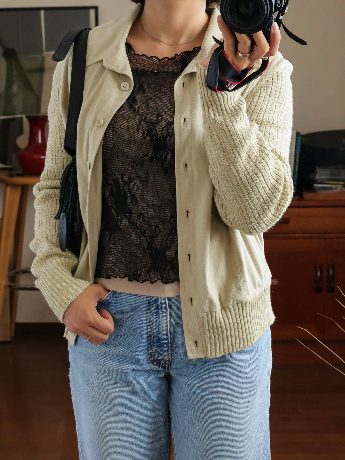 【sizeM】1970’s Suede × Knit Docking Jacket(Made In W.-GERMANY)