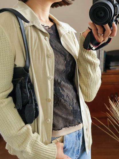【sizeM】1970’s Suede × Knit Docking Jacket(Made In W.-GERMANY)