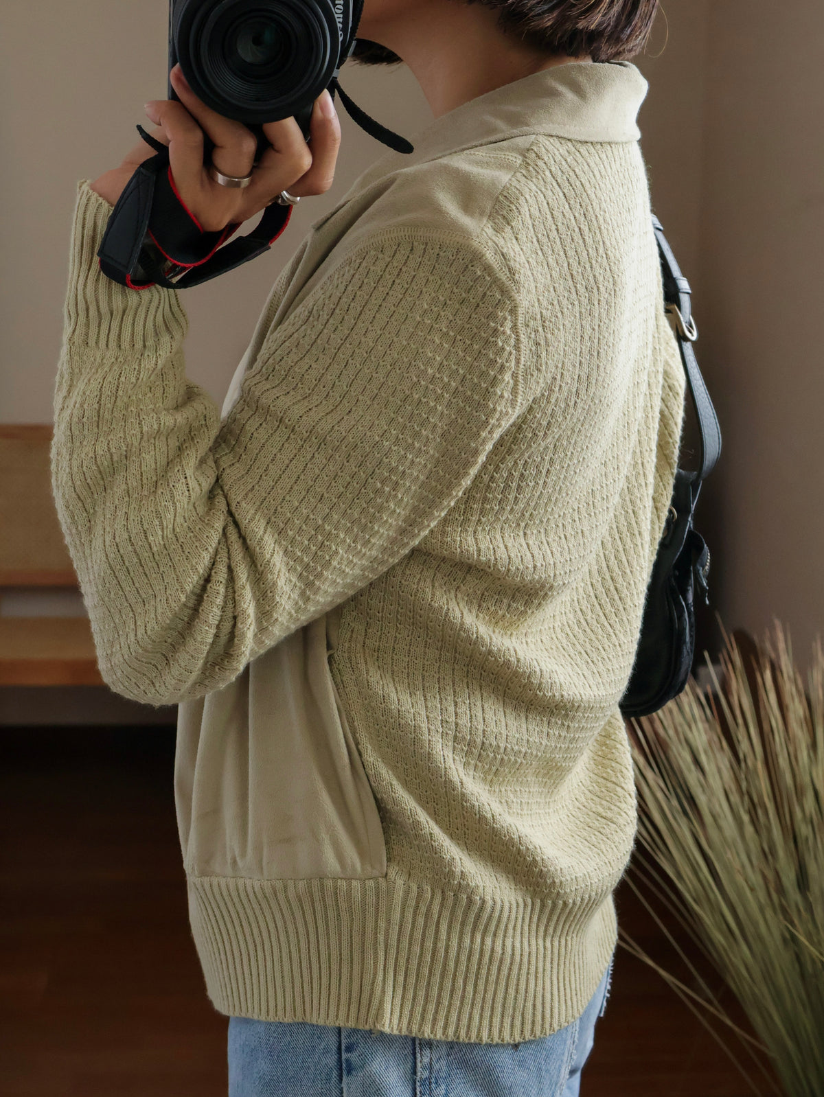 【sizeM】1970’s Suede × Knit Docking Jacket(Made In W.-GERMANY)